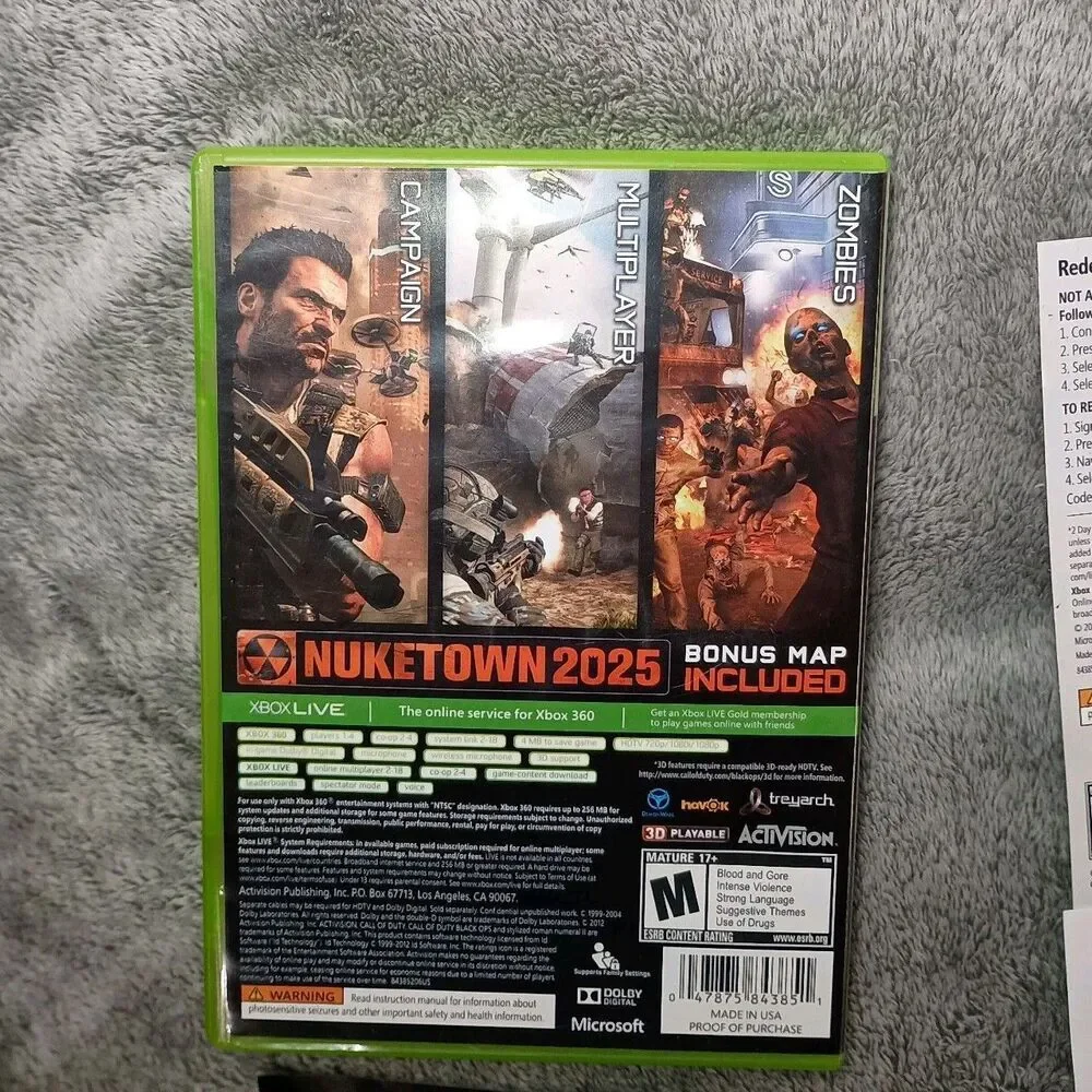 Call of Duty Black Ops II 2 Xbox 360 Complete In Box CIB Manual